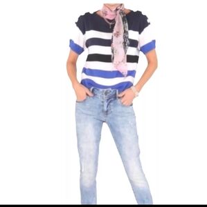 Cabi Sailor Pullover (Medium) Multi colored striped.